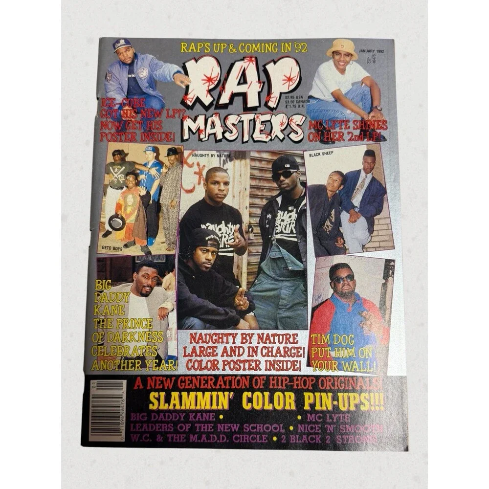 Vintage Rap Masters Magazine January 1992 Naughty By Nature Ice Cube Geto Boys
